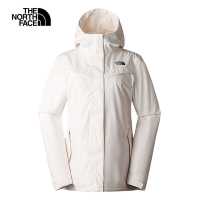 【The North Face 官方旗艦】北面女款白色防水透氣保暖連帽三合一外套｜88RY4U0