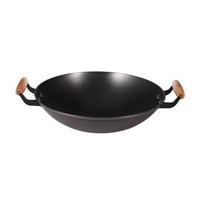 BTSM廚房家用雙耳炒菜鑊（無塗層）老鑊（鐵鑊）鑄鐵炒鑊 38CM ( 4-6人)