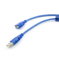 1.5米 全銅 透明藍USB延長線 USB公對母 64編織帶屏蔽  USB線廠家