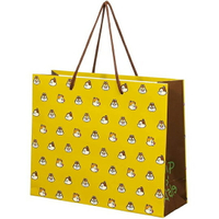 小禮堂 迪士尼 奇奇蒂蒂 橫式方形手提紙袋 中提袋 禮物紙袋 包裝紙袋 禮品袋 (黃 滿版)