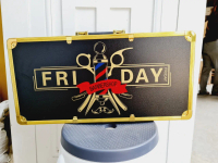 Shunmei กระเป๋าใส่อุปกรณ์ตัดผม Friday Barber สีดำทอง สำหรับใส่อุปกรณ์ตัดผมแบบพกพา บรรจุของได้เยอะ-