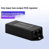 Pengulang PoE IEEE 802.3af / at, 100Mbps, Pengulang 2 Port Gigabit, Untuk Kamera IP, NVR, AP, Julat 