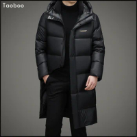 Taoboo 2023 New Winter Hooded Male Jackets Golden&amp;Black Casual Long Thicker Warm Parkas canada Luxury Goose Down Padded Outwear