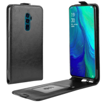 Reno5G Case for OPPO Reno 5G (6.60inch) Cover Down Open Style Flip Leather Cases Card Slot Black 1921 CPH1921 OPPO1921