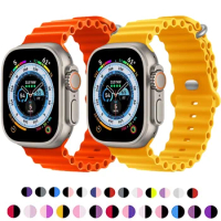 Ocean strap For Apple watch band 49mm 45mm 44mm 40mm 41mm 42mm 45mm silicone sport bracelet iWatch Ultra 2 series 9 8 7 3 se