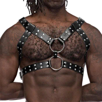Gay Rave Harness BDSM Body Bondage Harness Strap Fetish Men Sexual Leather Harness Belts Rave Gay Clothing For Adult Sex Sex Toy