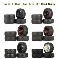 4Pcs Off Road Buggy Tires Wheel Rims Set Front Rear 12mm Hex Hubs for 1/10 1/12 1/14 1/16 Wltoys 144001 Remo 1631 RC Car