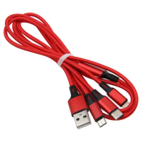 3 IN 1 USB Cable Gold-Plated USB Charger Cable For iPhone Xs Xr X 8 7 6 6S Plus iOS 10 9 8 Micro USB C Android Phone Cable500pcs