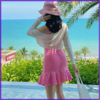 COD Áo khoác ngoài cardigan croptop nữ ,sợi mỏng ,Dáng ngắn ngang lưng ,Phối váy ,áo 2 dây