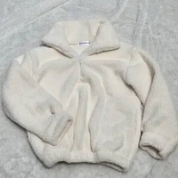 Sweater Half Zip Crop Sherpa Bulu BW XL