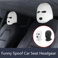 Funny Spoof Car Seat Headgear - Elastic Universal Headrest Covers for Car, Van, Truck, SUV, RV, Sedan - Halloween Interior Seat