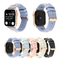 New Design Luxury Rivet Style Watchband for Apple Watch Band Series 5 4 3 2 1 Bracelet Men/Women Leather Strap 40mm 44mm 38/42mm