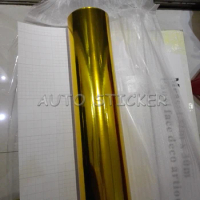 1.52*20M Gold Golden Chrome Mirror Vinyl Wrap Film Car Sticker Decal Bubble Free Air Release DIY Car Styling