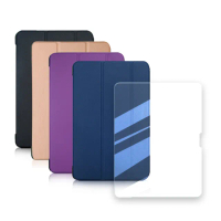 【VXTRA】2025/2024 iPad Air7/Air6 11吋 共用 經典皮紋三折皮套+9H鋼化玻璃貼(合購價)