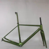 Full Carbon Fiber Gravel Bike Frame, carbon frame, gravel bicycle frame ,Gravel Bike for Toray Metallic Green Color,