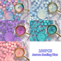 100pcs/Bag Aurora Sealing Wax Particles Octagonal Gold Wax Material DIY Greeting Card Scrapbooking Tool