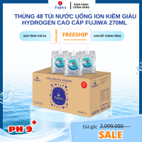Fujiwa - Hộp 48 Túi Nước Uống Ion Kiềm Giàu Hydrogen Cao Cấp Fujiwa Dạng Túi Bạc 270ml