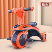 全城熱賣 - 兒童三輪車腳踏車1-6歲寶寶騎行車手推溜娃車音樂燈光腳蹬自行車落日橙/加厚車身/耐磨車輪/音樂燈光