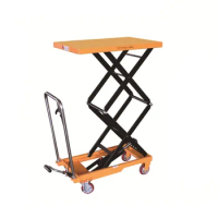 150KG 1.26m Hand Scissor Lift Table Platform Hand Lift Platform Hydraulic Lift Trolley PTS150