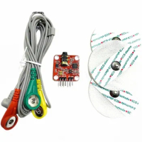 10Set AD8232 Muscle Signal Sensor EMG Sensor Ecg Module Ecg Measurement Pulse Heart Ecg Monitoring Sensor Kit for Arduino UNO R3