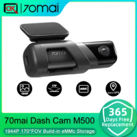 70mai Dash Cam M500 eMMC Storage 1944P Car DVR Voice Control 170°FOV 24H Parking Monitoring ADAS Support Tire Pressure Sensor