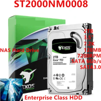 New Original HDD For Seagate 2TB 3.5" 7.2K SATA 6Gb/s 128MB 7200RPM For Internal Hard Disk For Enterprise HDD For ST2000NM0008