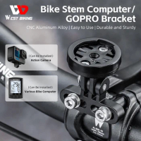 WEST BIKING Bike Computer Mount Adjustable Gopro Camera Extension Support Holder Speedometer Stem Stable Bicycle Light Holder