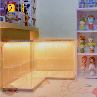工廠直銷 【手辦展示櫃】盲盒公仔陳列櫃 防塵泡泡瑪特收納盒亞克力盲盒手辦展示架階梯樂高透明模玩盒拐角別墅 甄選特惠/工廠現貨直銷 全館折扣 售後保障 s546