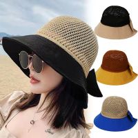 【CW】Foldable Wide Brim Floppy Girls Straw Hat Sun Hat Beach Women Summer Hat UV Protect Travel Cap Lady Cap Female Bucket Hat