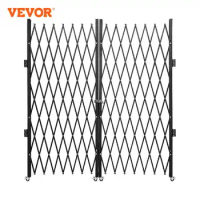 VEVOR Double Folding Security Gate 1.5-2 x 3-3.66m Folding Door Gate Steel Accordion Flexible Expanding Security Gate With Wheel