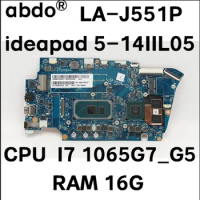 For Lenovo ideapad 5-14iil05 Laptop Motherboard.16GB ram i7 processor, tested, free, la-j551p 100% test work