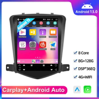 4G+64G Android 13 Car Radio Multimedia for Chevrolet Cruze J300 2008-2012 Tesla Style wireless Carplay Auto 2 din Stereo GPS DSP
