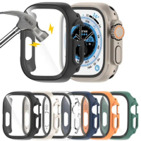 Glass+Case For Apple Watch Ultra 49mm Strap Smartwatch PC Bumper+Screen Protector Tempered Cover iwatch series band Accessories