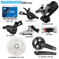 SHIMANO DEORE M4100 Groupset for MTB Bike 2X10 Speed SL-M5100-L FC-M4100-2 Crankset CS-M4100-10 Cassette Derailleurs Bike Parts