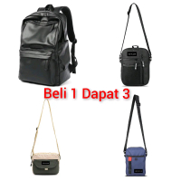 Tas Ransel Kulit Anti Air Waterproof Backpack Laptop 15 inch Tas Sekolah Kuliah Kerja Pria Wanita Ta