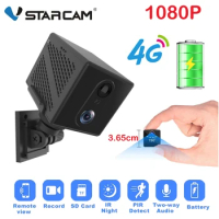 Vstarcam 4G Sim Card Wireless Network Security Mini Camera 2MP HD Rechargeable Battery Powered IP Camera Wifi 4G LTE Home Camera