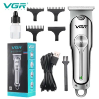 VGR Hair Trimmer V-071 USB Rechargeable Hair Clipper Oil Head Clipper Hair Carving Push White MINI Haircut Machine Metal Body