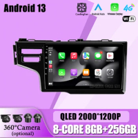 9"Car Radio Multimedia Android 13 For Honda Jazz 3 2015 - 2020 Fit 3 GP GK 2013 - 2020 Video Player Navigation GPS 4G WIFI BT