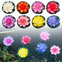 Bunga tiruan lotus simulasi untuk hiasan akuarium kolam ikan I5R6