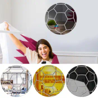 Acrylic Mirror Wall Stickers Football Hexagon Shaped Mirror Modern Wall Decoration For Home Living Room Bedroom Bathroom