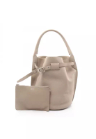 CELINE Pre-Loved Celine big bag bucket Handbag leather Gray beige