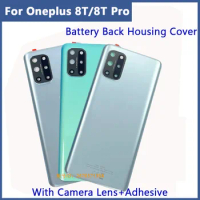 For OnePlus 8T Original Back glass Cover For OnePlus 8T+ 5G Back Door Replacement Battery Case, Rear Housing Cover +Adhesive