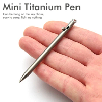 Pure Titanium Mini Compact Gun Bolt Pen Portable Keychain Pen Portable Travel Metal Ballpoint Pen Signing Party Gifts for Guests