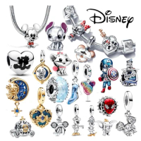 925Sterling Silver Jewelry HEROCROSS Disney Cinderella Mickey Minnie Stitch Charm Bead Fit Pandora Bracelet Valentine's Day Gift