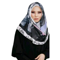 Kerudung Segi Empat Zoya Sejhali Voal Motif Syari Muslim Wanita - Square Jilbab Syal Cantik Nyaman L