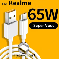 65W Type C Cable For Realme C35 6 7 8i 8 9 Pro GT 2 Neo 3T Phone VOOC Super Fast Charger Cable For OPPO Reno4 Z A94 5G