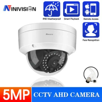 H.265 5MP Surveillance CCTV Camera Vandalproof 5MP HD Camera Motion Face-Detection IR Cut Night Vision Big Dome AHD Camera
