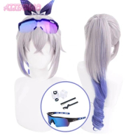 Silver Wolf Cosplay Wig Game Honkai Star Rail 85cm Cosplay Anime Wigs Heat Resistant Fibre Wigs + Wig Cap