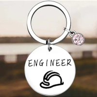 New Engineer Gift Key Chain Ring Construction Helmet keychains pendant Construction Worker Jewelry Engineering Gift