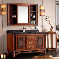 Chinese Bathroom Cabinet Wash Basin Marble Washstand Mirror Cabinet Bath Side Cabinet Combination Customization